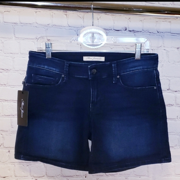 Mavi Dark Jean Shorts - Picture 1 of 8